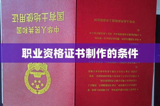 焉耆职业资格证书制作的条件