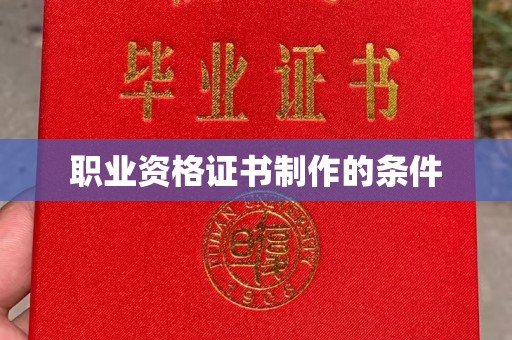 焉耆职业资格证书制作的条件